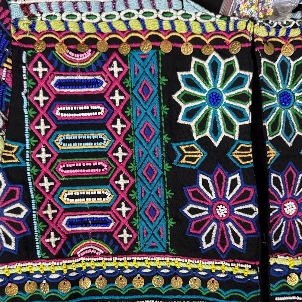 Tienda Ho Multicolor Embroidered Beaded Jacket NWT SKU1326 - Picture 4 of 14